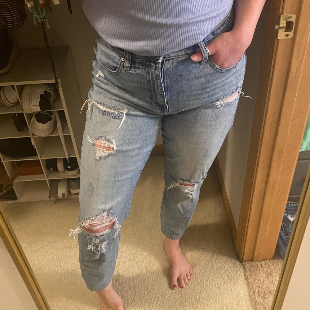 Eunina super high rise cropped mom jeans